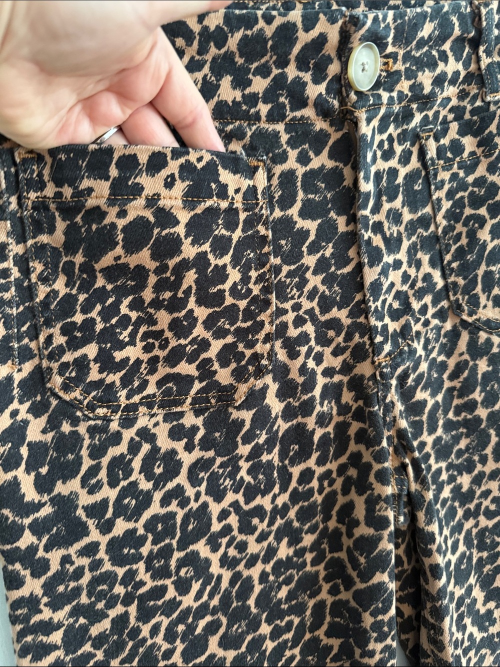Anthropologie MAEVE The Colette Full-Length Wide-Leg Jeans Leopard Print Sz 28P - Picture 10 of 16